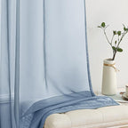 MIULEE Dusty Blue Sheer Curtains 54 X 108 Inches, 2 Panels | Solid Color - Image 4