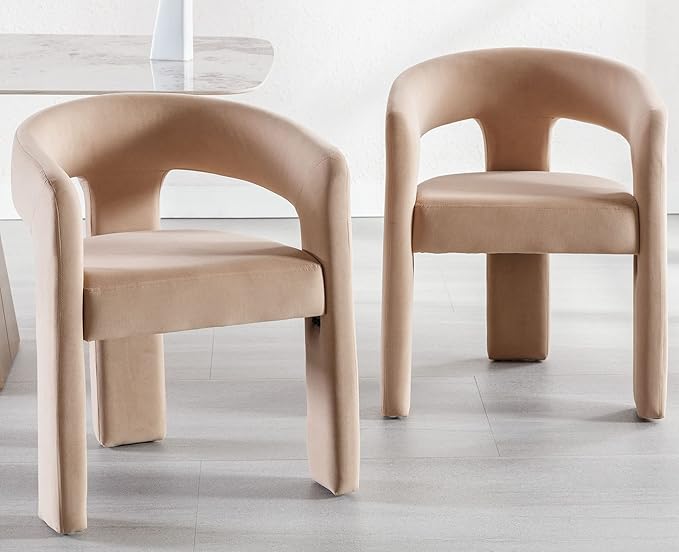 VESCASA Velvet Barrel Dining Chair by VESCASA
