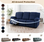 Gennia Recliner Sofa Covers 5 Pieces, Waterproof Sectional Couch Cover Stretch - Image 6