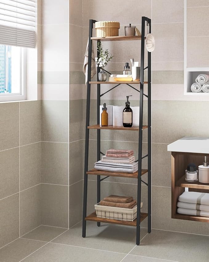 Hzuaneri Ladder Shelf, Bookshelf Bookcase, Freestanding Corner Storage Shelve - Image 5