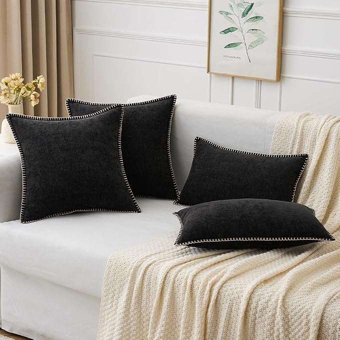 MIULEE Decorative Couch Throw Pillow Covers 20x20 Inch Black 2 Pack | Halloween - Image 5