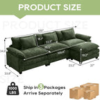 Oprisen 120" Modular Sectional Sofa, Comfy Cloud Couch Sectional Sofa - Image 2