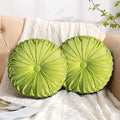 HIG Set of 2 Apple Green Velvet Decorative Round Pleated Throw Pillows | by HIG