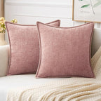 MIULEE Decorative Couch Throw Pillow Covers 18x18 Inch Blush Pink 2 Pack | by MIULEE