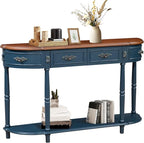 Retro Curved Console Table, Solid Pine Legs - Image 3