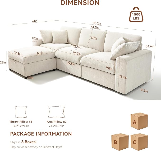 Ihanherry Cloud Sectional Couches - Image 2