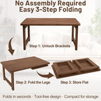 Japanese Floor Table, Bamboo Folding Coffee Table, Portable Solid Wood Japanese - Image 8