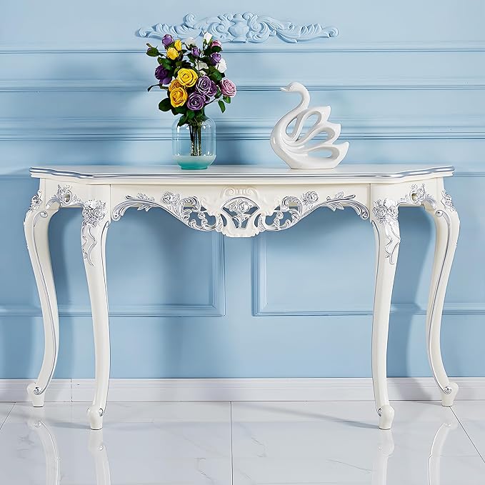 Vintage French Console Table, Wood Entryway Table - Image 2