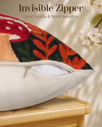 Embroidered Throw Pillow Cover 18x18 Inch, Mushroom Moon | Decorative Pillow - Image 3