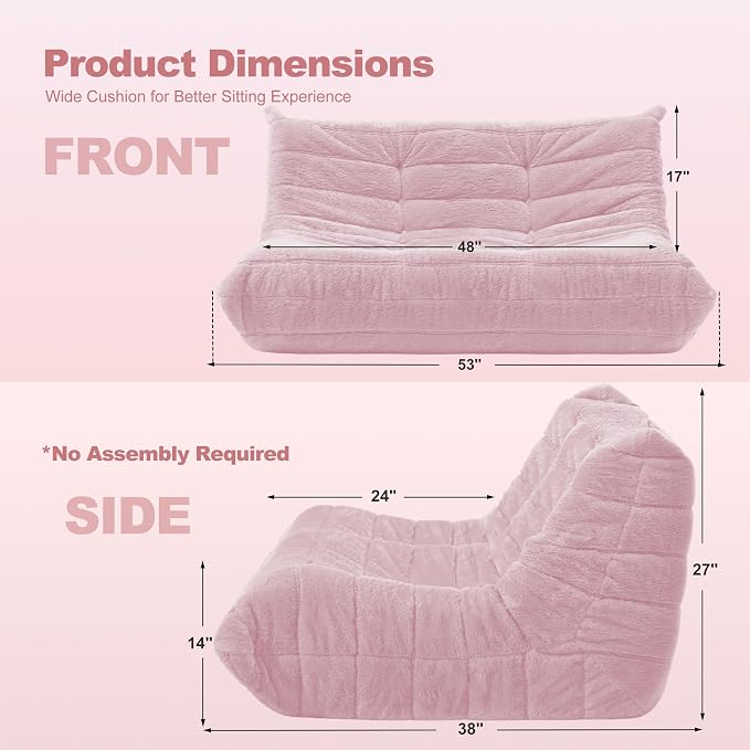 Bean Bag Loveseat Chair Big Sofa Beanbag Chair - Image 2
