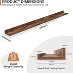 Fun Memories Picture Ledge Shelves Set of 2, 55 Inch Rustic Wall Mounted - Image 2