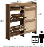 HOKYHOKY Large Rattan Shoe Storage Cabinet - Image 2