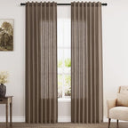 Light Brown Linen Curtains 84 Inches Long by Nanspring