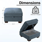 TEKAMON 27.5" Storage Ottoman, Square Footrest - Image 2