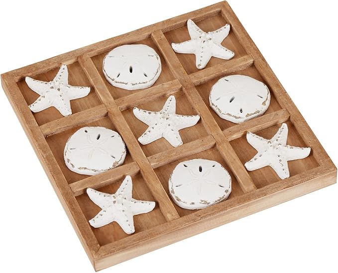 NIKKY HOME Beach Tic Tac Toe for Fun Starfish Sand Dollar Coastal House Coffee - Image 7