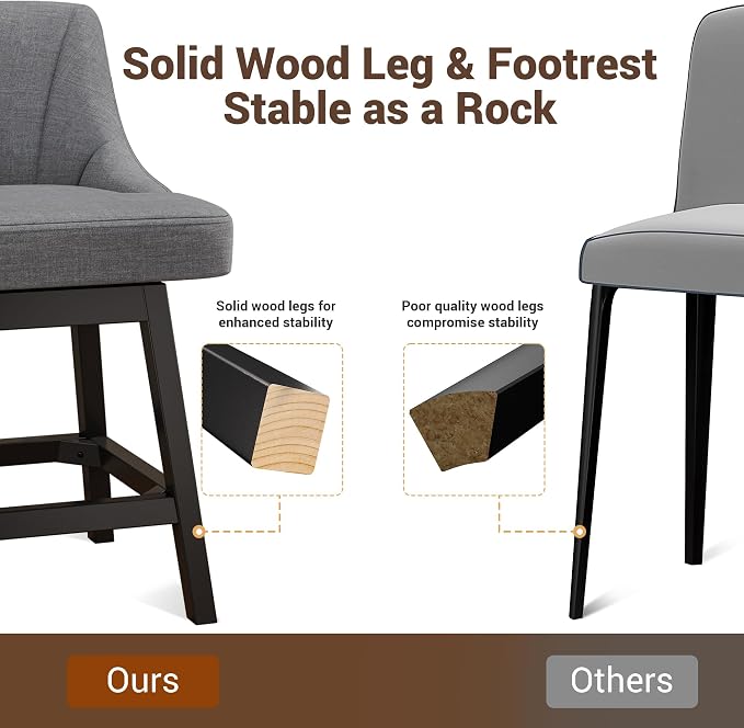 YaFiti Swivel Bar Stool 1 Pcs, 26 Inch Counter Height Bar Stools - Image 7