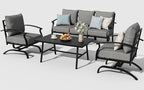 ALAULM 4 Piece Patio Furniture Set, Outdoor Metal Patio Furniture - Image 2