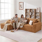 108" Boneless Couch Modular Sectional Sofa, L-Shaped Couch by Urnodel