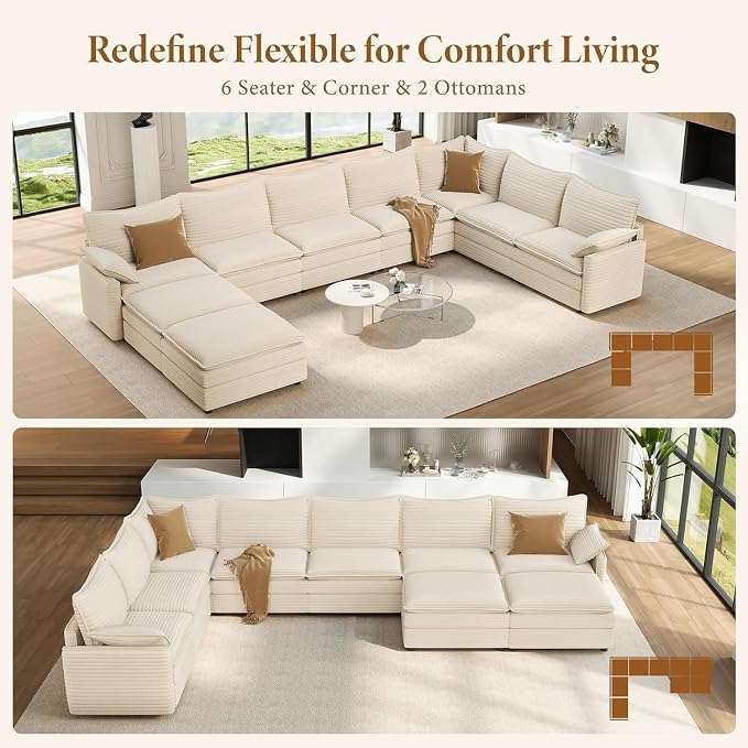 Vesgantti 169" Large Modular Sectional Sofa, Big Comfy Cloud Couch - Image 7