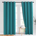 NICETOWN Peacock Teal Blackout Curtains 84inch Length 2 Panels Set by NICETOWN