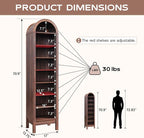IFGET 71" Tall Arched Bookshelf, 8 Tiers Arch Bookcase - Image 2