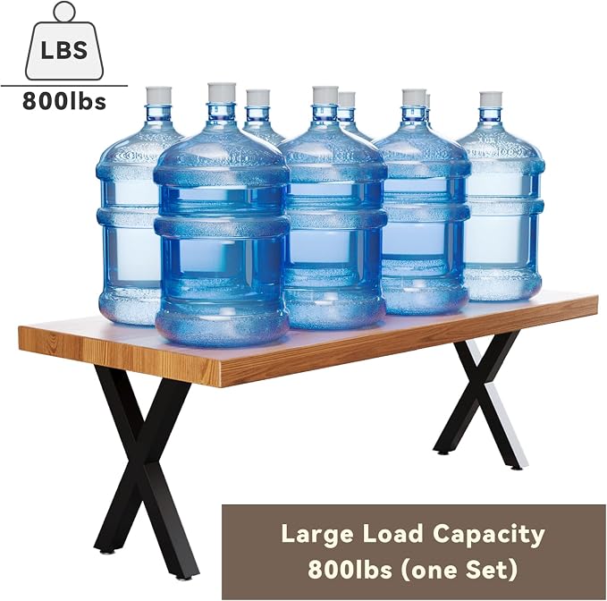 Bench Legs 16 Inch, X-Shaped Metal Coffee Table Legs, Table Legs Set of 2 - Image 3