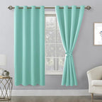 Blackout Curtains for Bedroom, 52 x 63 Inches Length, Aqua | Thermal Insulated - Image 8