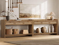 SICOTAS 60" Rattan Console Table Set of 2 by SICOTAS