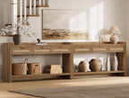 SICOTAS 60" Rattan Console Table Set of 2 by SICOTAS
