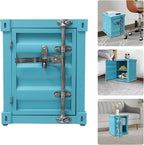 Side Table, Industrial Style Container Cabinet, Iron Bedside Table, Shipping - Image 5