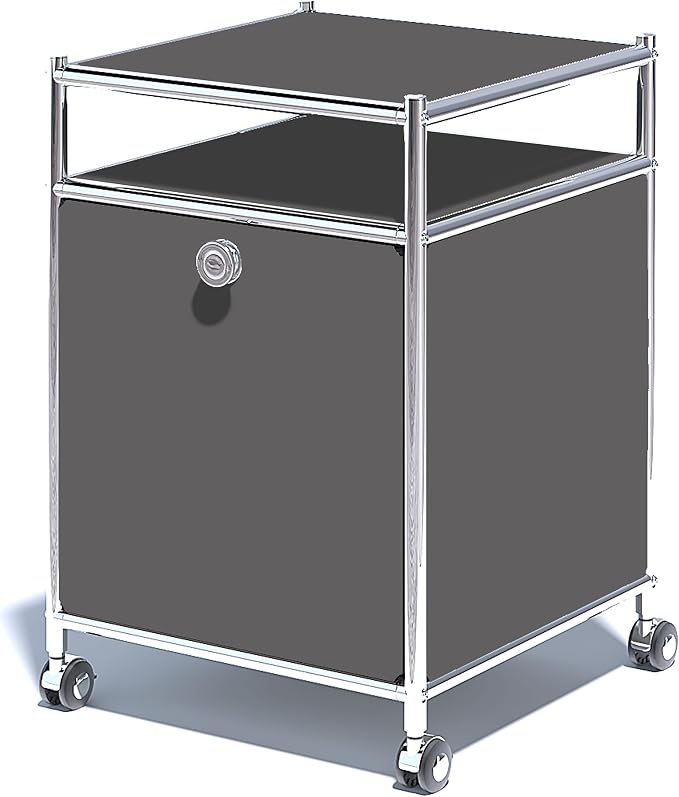 Matte Storage Cart with Flap Door, Large Capacity Storage Cart with Detachable by SIMPLINK