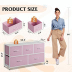 WLIVE Dresser for Bedroom with 5 Drawers, Wide Chest of Drawers, Fabric Dresser - Image 3