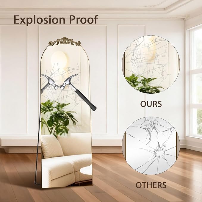 MISSDAY Vintage Baroque Full Length Mirror, Full Metal Frame Stand Up Retro - Image 5