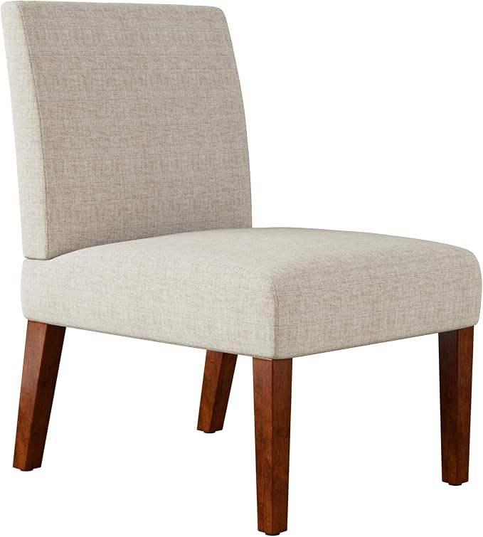 Set of 2 Accent Chairs with Matching Table, Linen Upholstered Solid Wood Side - Image 7