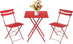 GarveeLife 3 Piece Patio Bistro Set, Folding Patio Bistro Table and Chairs Set by GarveeLife