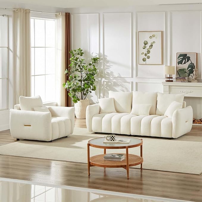 Antetek 35" Modern Accent Single Sofa Chair, Comfy Deep Seat Teddy Living Room - Image 5