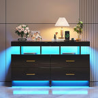 HNEBC Auto LED Nightstand with Wireless Charging Station & USB Ports, High - Image 10