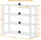 HCHQHS Bookshelf, 4-Tier Industrial Bookcase, Freestanding Tall Bookshelves - Image 3