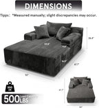 Sytopia Chaise Lounge with Armrests, Oversized Sofa Bed with 3 Pillows - Image 2