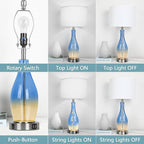 BesLowe 26in Tall Glass Table Lamps Set of 2 - Image 4
