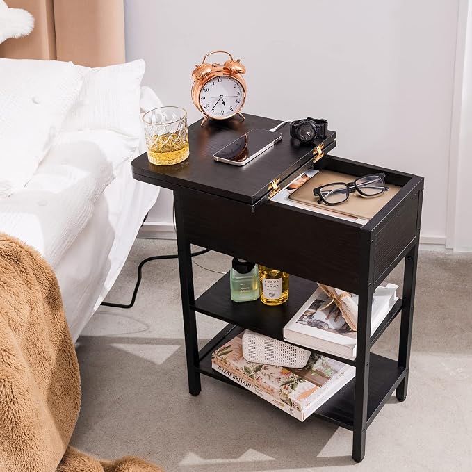 Yoobure End Table with Charging Station, Flip Top Side Table with USB Ports and - Image 9