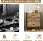 Carved Black Wood Nightstand, 3 Drawers Accent Cabinet, Vintage End Table - Image 5