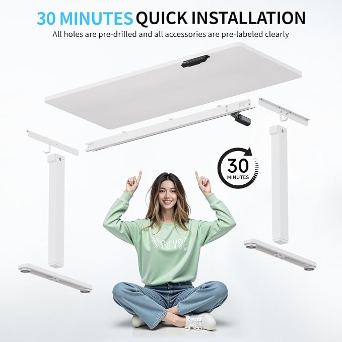 BIZUM Electric Standing Desk, 55x24 inches Height Adjustable Desk, Sit to Stand - Image 8