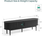 LINSY HOME 70" Fluted TV Stand for TVs up to 80 Inch, Mid Century Modern - Image 3
