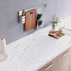 practicalWs Marble Wallpaper Granite Gray/White Paper Roll 23.6" x 196" Kitchen - Image 4
