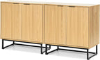EYYTHUNG Fluted Cabinets with Storage Set of 2, Sideboard Buffet Cabinet with - Image 8