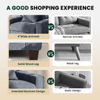 DOPEDIO Modern Living Room Sofa Set, 71.25" Chenille Loveseat - Image 5