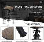 Topower Antique Vintage Industrial Barstool PU Leather Water Pipe Fire Hydrant - Image 6