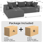 108"Modern Sectional Sofa, Modular Convertible L-Shape Sofas, Upholstered - Image 2