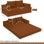 COMAX Convertible Sofa Bed, Folding Floor Couch Corduroy Fold Out Couch Bed - Image 2